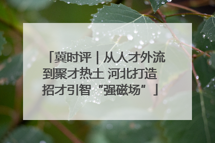 冀时评｜从人才外流到聚才热土 河北打造招才引智“强磁场”