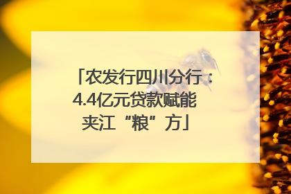 农发行四川分行：4.4亿元贷款赋能夹江“粮”方