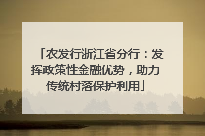 农发行浙江省分行：发挥政策性金融优势，助力传统村落保护利用