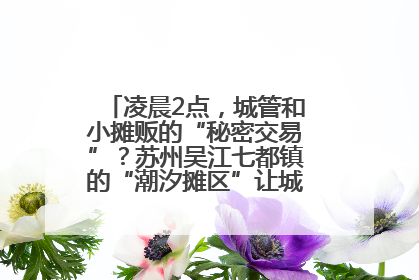 凌晨2点，城管和小摊贩的“秘密交易”？苏州吴江七都镇的“潮汐摊区”让城市管理有了人情味