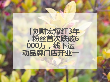 刘畊宏爆红3年，粉丝首次跌破6000万，线下运动品牌门店开业一周实景曝光