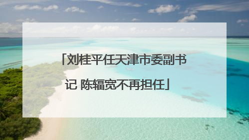刘桂平任天津市委副书记 陈辐宽不再担任