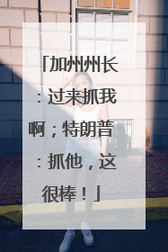 加州州长：过来抓我啊；特朗普：抓他，这很棒！