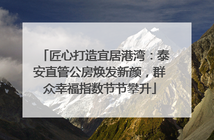 匠心打造宜居港湾：泰安直管公房焕发新颜，群众幸福指数节节攀升