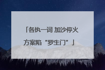 各执一词 加沙停火方案陷“罗生门”