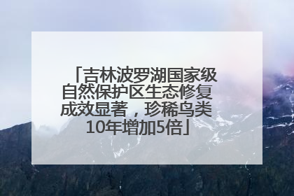 吉林波罗湖国家级自然保护区生态修复成效显著，珍稀鸟类10年增加5倍