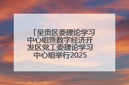 呈贡区委理论学习中心组暨数字经济开发区党工委理论学习中心组举行2025年第七次学习会议