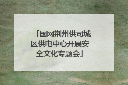 国网荆州供司城区供电中心开展安全文化专题会