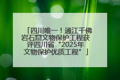 四川唯一！通江千佛岩石窟文物保护工程获评四川省“2025年文物保护优质工程”