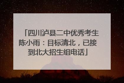 四川泸县二中优秀考生陈小雨：目标清北，已接到北大招生组电话