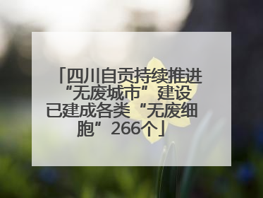 四川自贡持续推进“无废城市”建设 已建成各类“无废细胞”266个