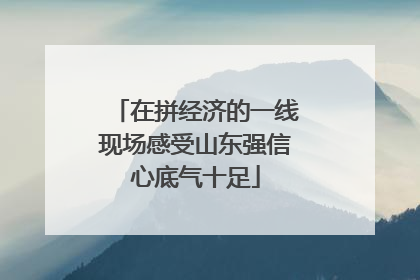 在拼经济的一线现场感受山东强信心底气十足