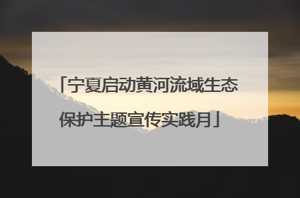 宁夏启动黄河流域生态保护主题宣传实践月