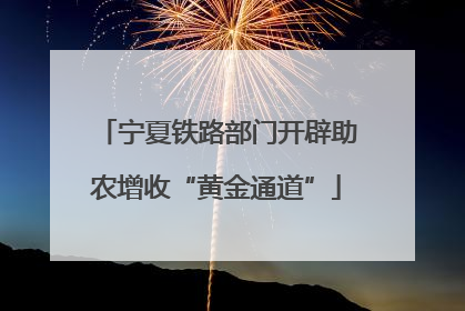 宁夏铁路部门开辟助农增收“黄金通道”