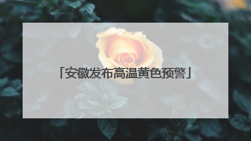 安徽发布高温黄色预警