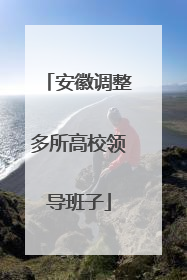 安徽调整多所高校领导班子
