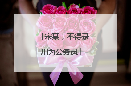 宋某，不得录用为公务员
