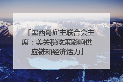 墨西哥雇主联合会主席：美关税政策影响供应链和经济活力