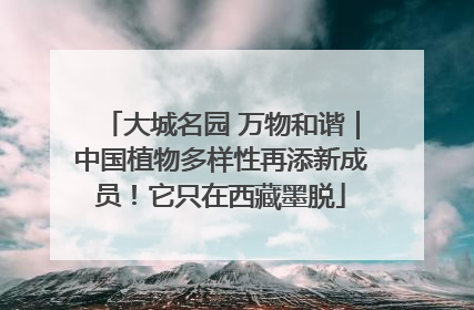大城名园 万物和谐｜中国植物多样性再添新成员！它只在西藏墨脱