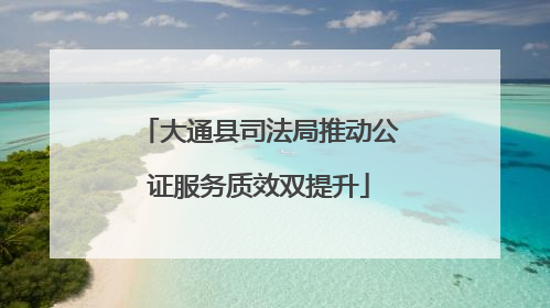 大通县司法局推动公证服务质效双提升