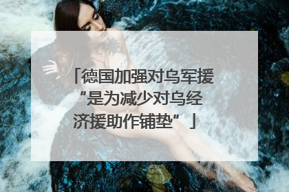 德国加强对乌军援 “是为减少对乌经济援助作铺垫”