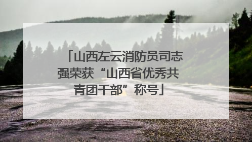 山西左云消防员司志强荣获“山西省优秀共青团干部”称号