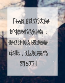 岳阳拟立法保护樟树港辣椒：提供种质资源需审批，违规最高罚5万
