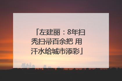 左建丽：8年扫秃扫帚百余把 用汗水给城市添彩