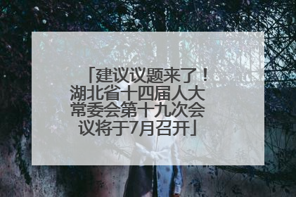 建议议题来了！湖北省十四届人大常委会第十九次会议将于7月召开