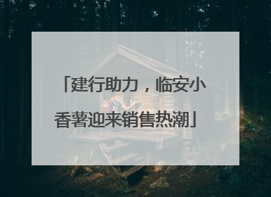 建行助力，临安小香薯迎来销售热潮
