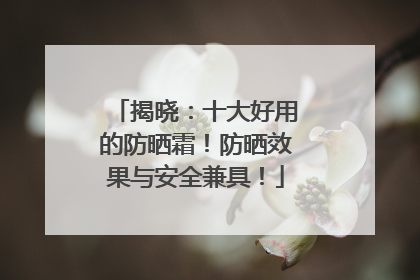 揭晓：十大好用的防晒霜！防晒效果与安全兼具！