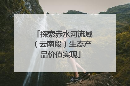 探索赤水河流域（云南段）生态产品价值实现