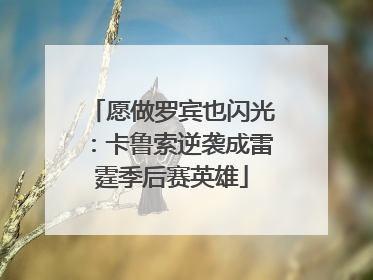 愿做罗宾也闪光：卡鲁索逆袭成雷霆季后赛英雄