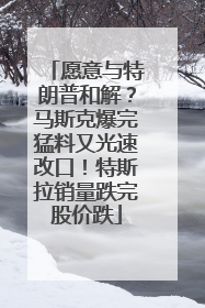 愿意与特朗普和解？马斯克爆完猛料又光速改口！特斯拉销量跌完股价跌