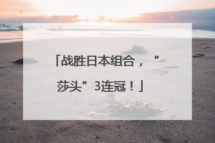 战胜日本组合，“莎头”3连冠！