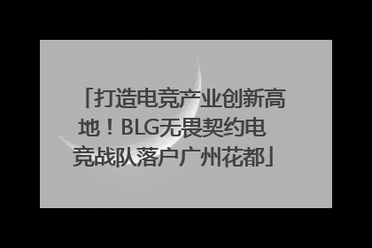 打造电竞产业创新高地！BLG无畏契约电竞战队落户广州花都