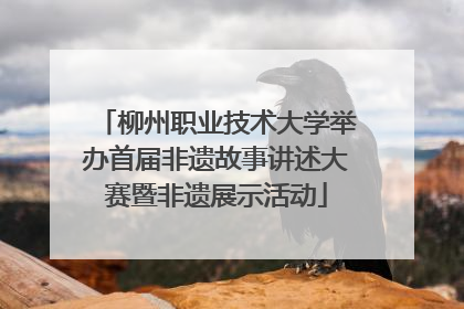 柳州职业技术大学举办首届非遗故事讲述大赛暨非遗展示活动
