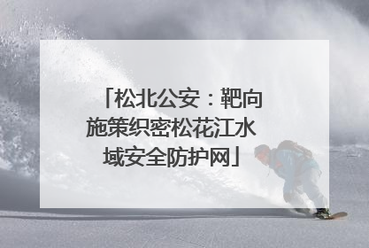 松北公安：靶向施策织密松花江水域安全防护网