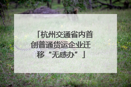 杭州交通省内首创普通货运企业迁移“无感办”