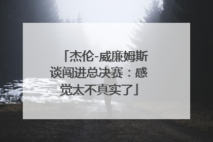 杰伦-威廉姆斯谈闯进总决赛：感觉太不真实了