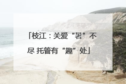 枝江：关爱“暑”不尽 托管有“趣”处