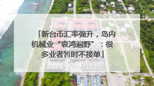 新台币汇率强升，岛内机械业“哀鸿遍野”：很多业者暂时不接单