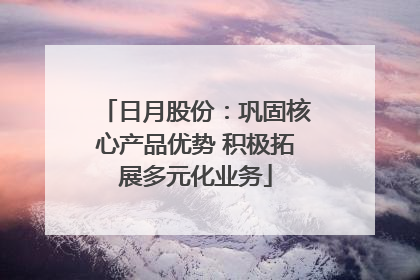 日月股份：巩固核心产品优势 积极拓展多元化业务
