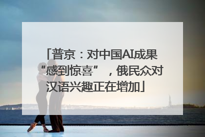 普京：对中国AI成果“感到惊喜”，俄民众对汉语兴趣正在增加