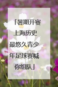 暑期开赛 上海历史最悠久青少年足球赛喊你组队