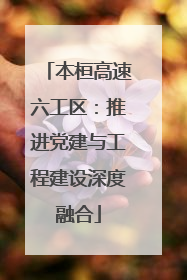 本桓高速六工区：推进党建与工程建设深度融合