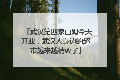 武汉第四家山姆今天开业，武汉人身边的超市越来越精致了