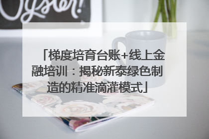 梯度培育台账+线上金融培训：揭秘新泰绿色制造的精准滴灌模式