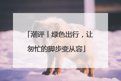 潮评丨绿色出行，让匆忙的脚步变从容