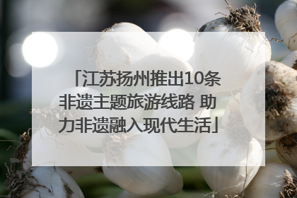 江苏扬州推出10条非遗主题旅游线路 助力非遗融入现代生活